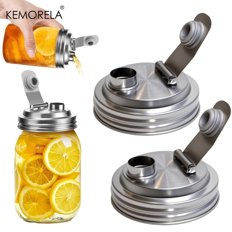 Bean Hopper Lid - 1/2Pack Mason Jar Stainless Steel Pour