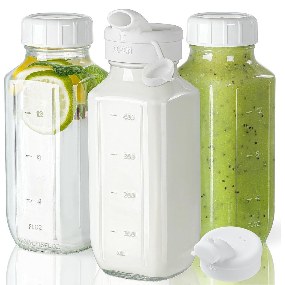 Glass Juice Bottles with Lids, - Bean Hopper Lid ulasan dan harga