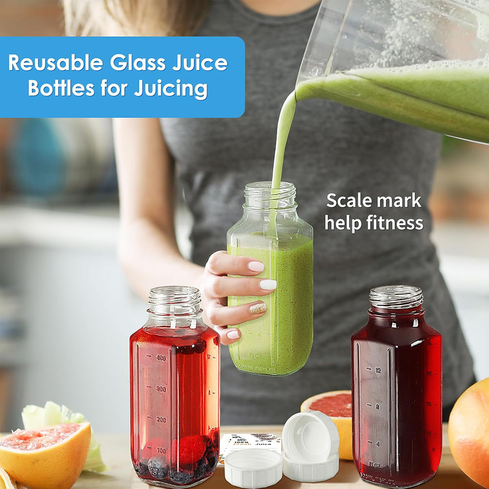 Glass Juice Bottles with Lids, - Bean Hopper Lid ulasan dan harga