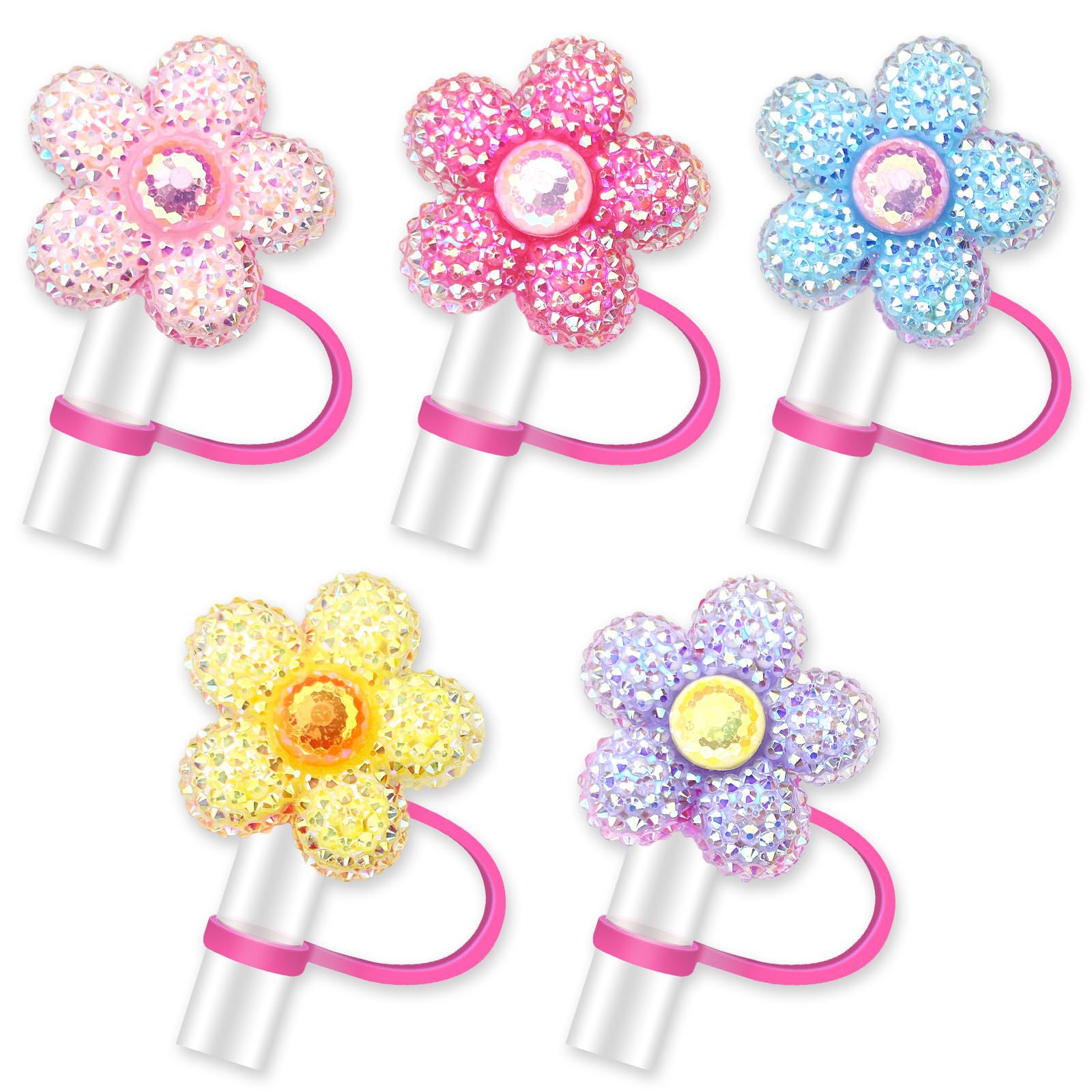 Cute Flower Bow Straw Covers C - Bean Hopper Lid ulasan dan harga