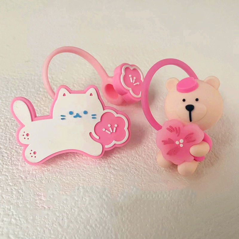 1PC Cute Silicone Straw Covers - Bean Hopper Lid ulasan dan harga