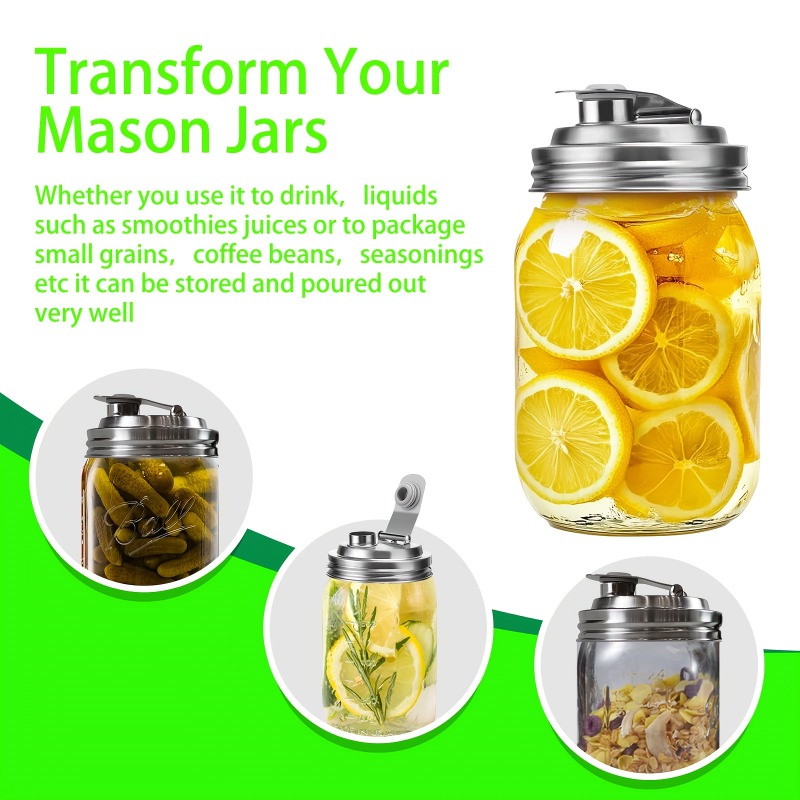 1/2Pack Mason Jar Stainless St - Bean Hopper Lid ulasan dan harga